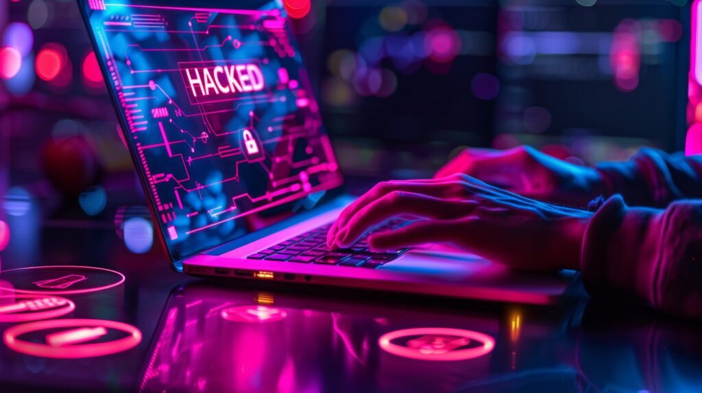 Hackers and a laptop which got hacked